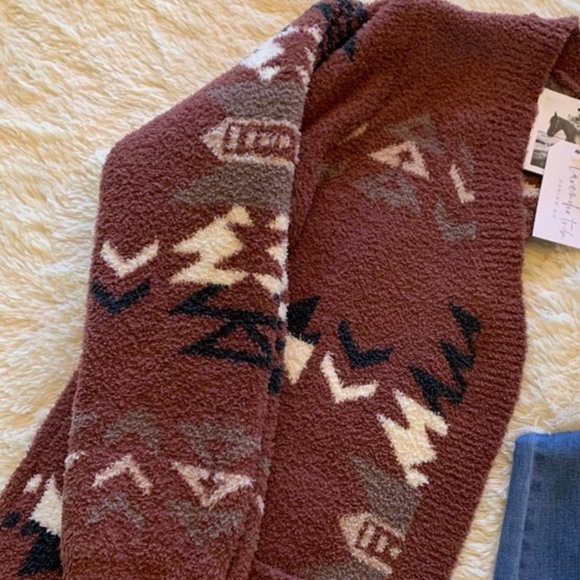 New Aztec Boho Blanket Cardigan Sweater - Picture 6 of 8